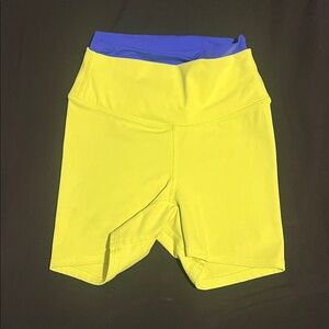 FIVE AXS Vibrant Yellow and Blue Bike Shorts